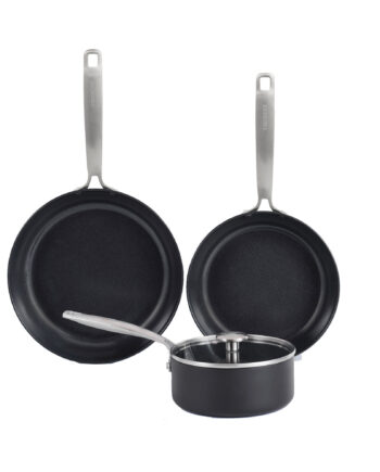 Combekk Stegepande  Og Kasserollesæt 4 Dele  Sort