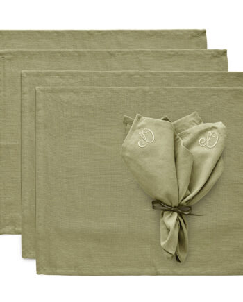 Decotique Sienna Tekstilsæt 4 Dækkeservietter   4 Servietter  Grøn