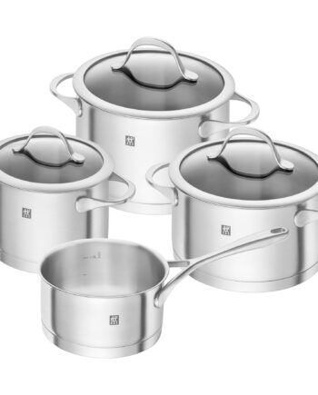Essence Gryde  Og Kasserolesæt  4 Dele   3 Låg  Rustfrit Stål