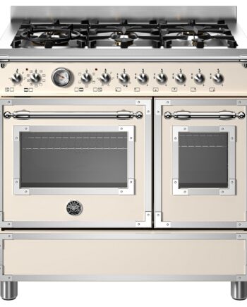 Her96l2eavt Heritage Gaskomfur Med Dobbeltovn  90 Cm  Cremehvid