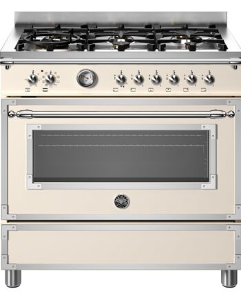 Her96l1eavt Heritage Gaskomfur Med Ovn  90 Cm  Cremehvid