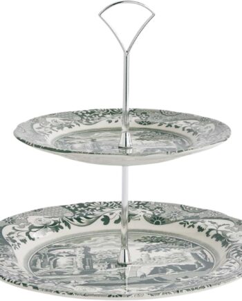 Heritage Green Italian Kagefad 2 Etager  Grøn Hvid