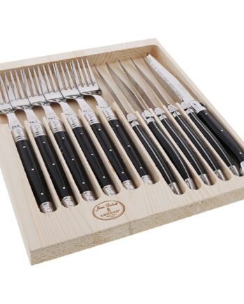 Laguiole Bestik  Sort  12 Dele