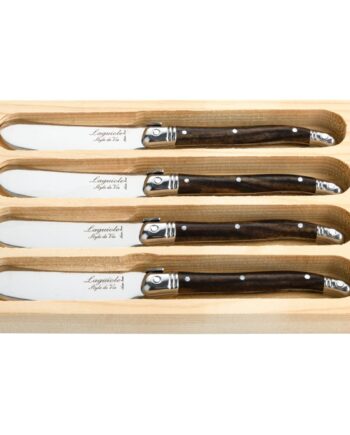 Laguiole Premium Line Smørkniv 4 Pak  Mørkebrun