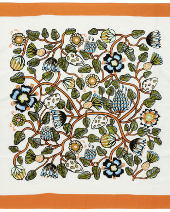 Marimekko Tiara Dug 140x140 Cm  Sand Grøn Orange
