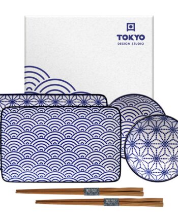 Nippon Blue Sushisæt 6 Dele  Stjerner Bølger