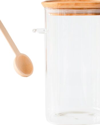Opbevaringsglas Med Bambuslåg Og Måleske 1 400 Ml