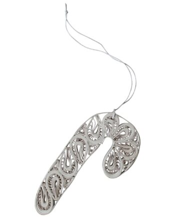 Paper Candy Cane Juletræspynt  10 Cm  Hvid