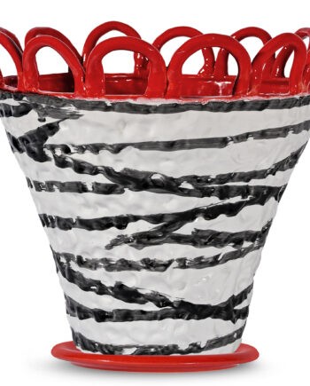 Patty L Krukke 30x26 Cm  Rød Zebrastribet