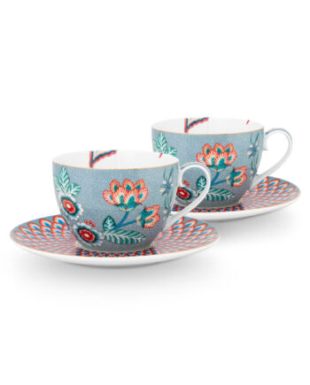 Pip Studio Flower Festival Cappucinokop 2 Pak  Blå