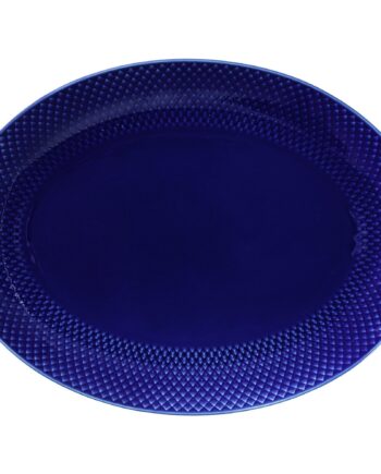 Rhombe Ovalt Serveringsfad  Mørkeblå