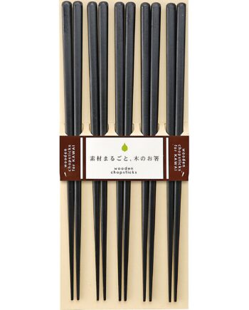 Spisepinde Plain Wood 5 Sæt  Sort