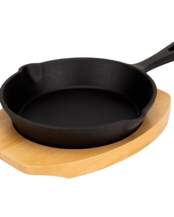 Støbejerns Serveringsgryde 16 Cm  Bordskåner I Træ