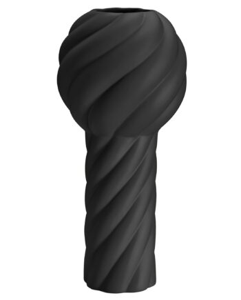 Twist Pillar Vase 34 Cm  Sort