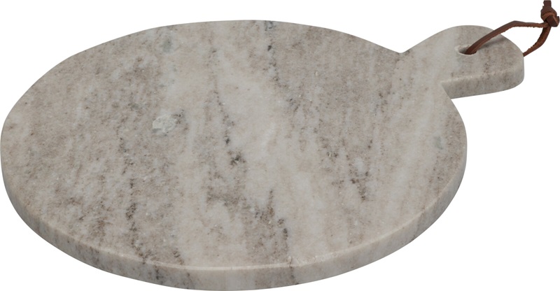 Koopman Marmor Bræt Rund Med Læderrem