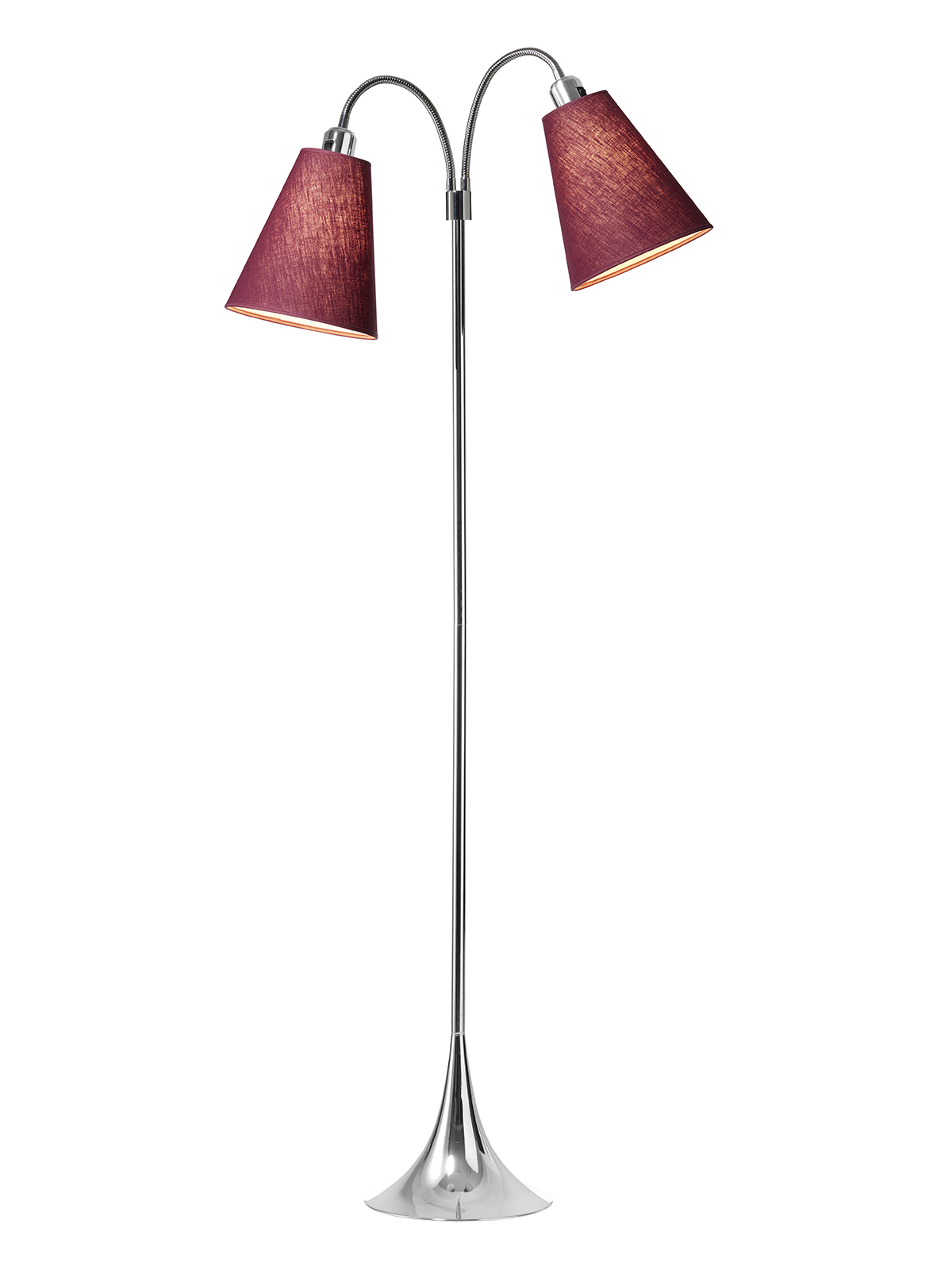 Fodgænger Gulvlampe Krom M Blommefarvet Skærme